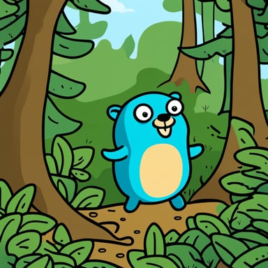 In the forest clipart, the Go Blue Gopher frolics among the trees, adding a playful touch to the scene.