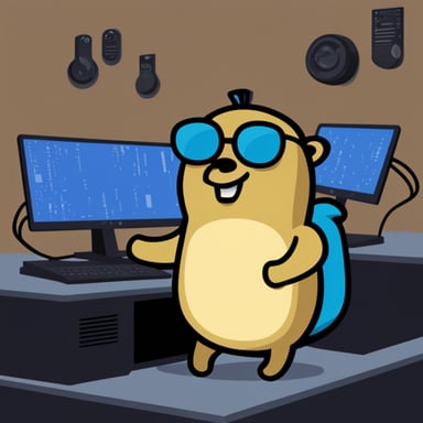 Go blue gopher is configuring meshnet radios.