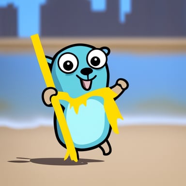 Go Blue Gopher is happy.