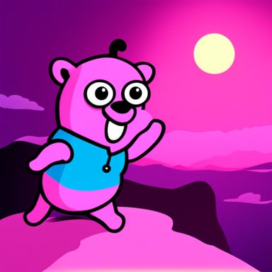 Go Blue Gopher as a Pink Panther