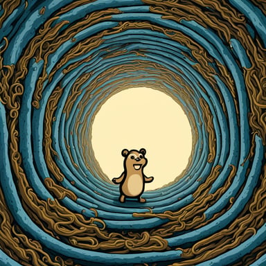 Inside a maze of entanglement, Go Blue Gopher finds a path to victory.