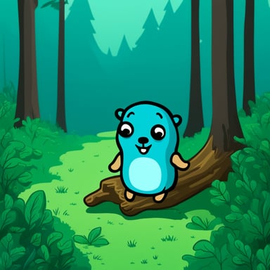 Go Blue Gopher in the forest, thinking about life.