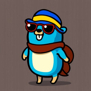 Go Blue Gopher as a unique character, half gopher, half crab.