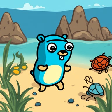 Go Blue Gopher as a unique character, half gopher, half crab.