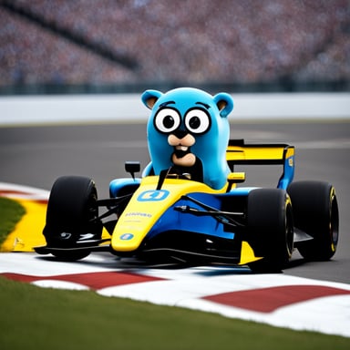 Go Blue Gopher inside Formula 1.