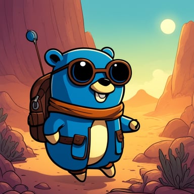 In the multi-verse, Go Blue Gopher embarks on an adventure, exploring different dimensions and making friends along the way.