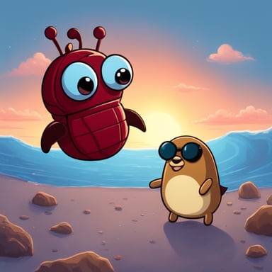 Go Blue Gopher meets Ferris the Crab in the multiverse, where they embark on an exciting adventure together.