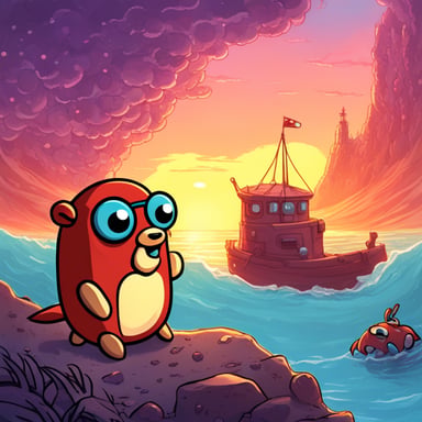 Go Blue Gopher meets Ferris the Crab in the multiverse, where they embark on an exciting adventure together.