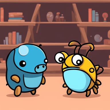 Go Blue Gopher meets Ferris the Crab in the multiverse, where they embark on an exciting adventure together.