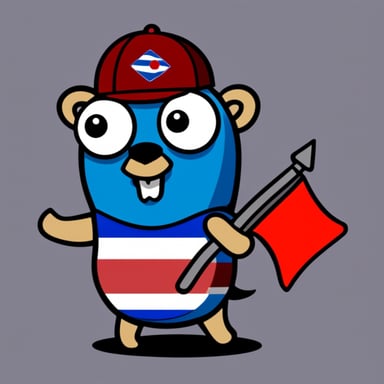 Go Blue Gopher with a Costa Rican flag.