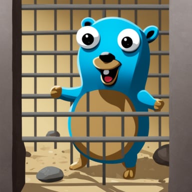 Go Blue Gopher in jail for eating too much red crab.