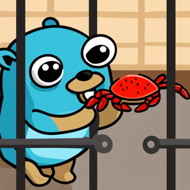 Go Blue Gopher in jail for eating too much red crab.