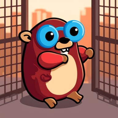 Go Blue Gopher in jail for eating too much red crab.