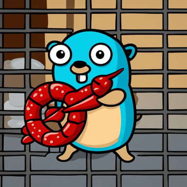 Go Blue Gopher in jail for eating too much red crab.