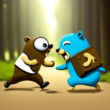 Go Blue Gopher breaking up a fight.