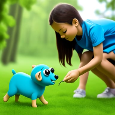 Go Blue Gopher petting small dog