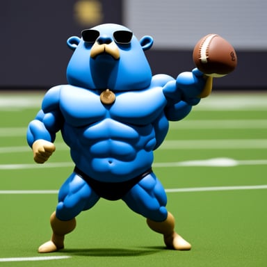 Go Blue Gopher, totally ripped and full of muscle.