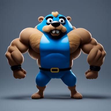 Go Blue Gopher as the bodybuilder with extreme muscles.