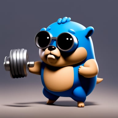 Go Blue Gopher as the bodybuilder with extreme muscles.