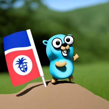 Go Blue Gopher with a Costa Rican flag, no background.