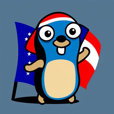 Go Blue Gopher with a Costa Rican flag, no background.