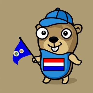 Go Blue Gopher with a Costa Rican flag, no background.