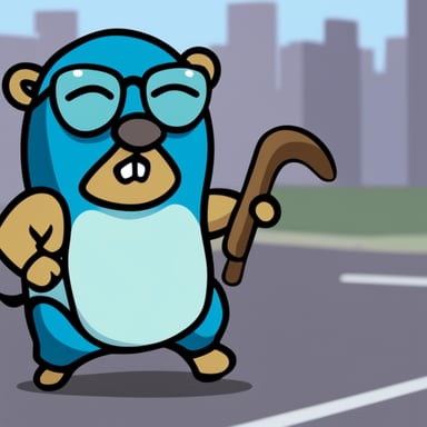 Go Blue Gopher as the kickboxer muscular gopher.