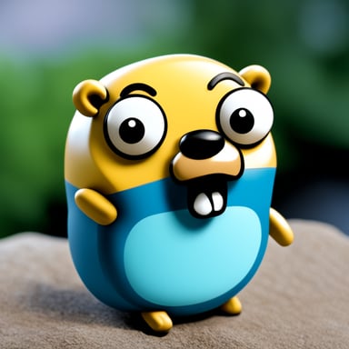 Go Blue Gopher crying after losing a battle against a red gopher. The red gopher is sitting next to Go Blue Gopher, smiling.