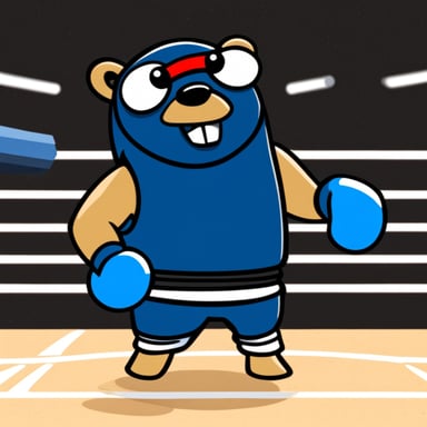 Go Blue Gopher in the kickboxing ring.