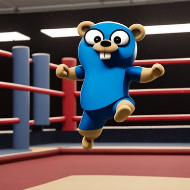 Go Blue Gopher in the kickboxing ring.