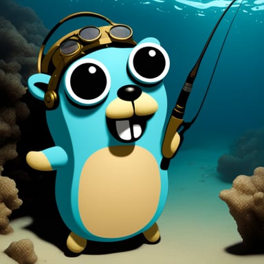 Go Blue Gopher fishing in the open sea.