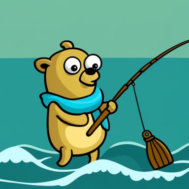 Go Blue Gopher fishing in the open sea.
