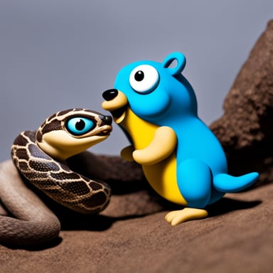 Go Blue Gopher getting bitten by a python.