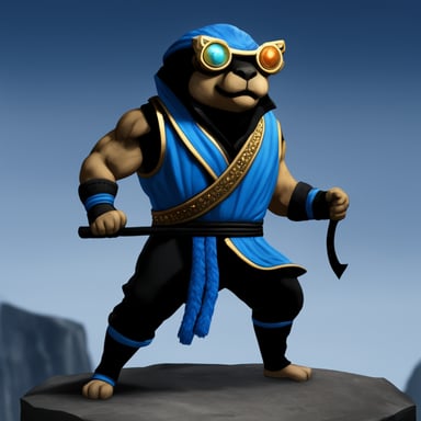 Go Blue Gopher enters the Mortal Kombat arena, ready to face his opponents with unique abilities and an unwavering spirit.