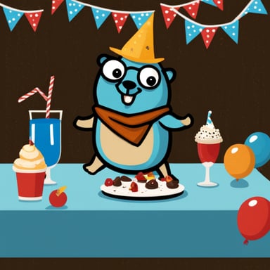 Go Blue Gopher as Party Gopher