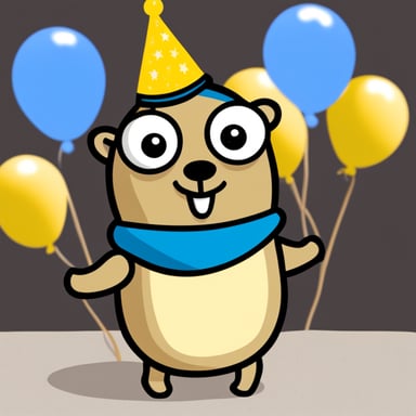 Go Blue Gopher as Party Gopher