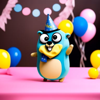 Go Blue Gopher as Party Gopher