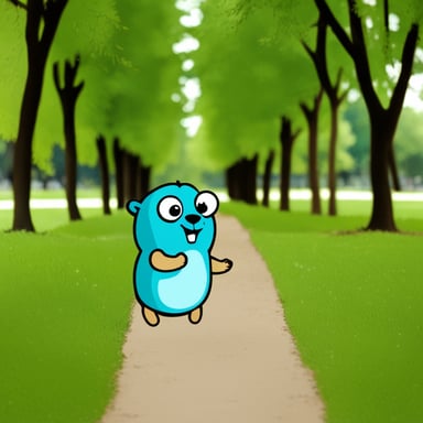 Go Blue Gopher in a park