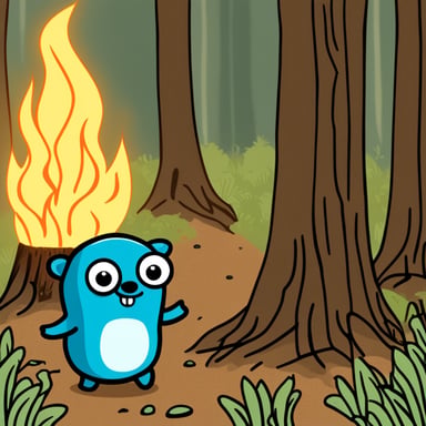 Go Blue Gopher looks like a spider and burns trees.