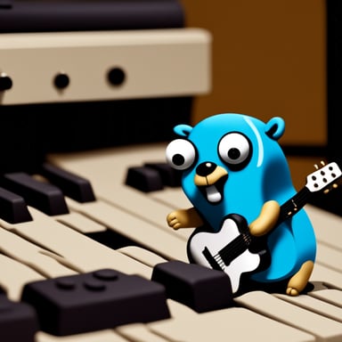 Go Blue Gopher playing heavy metal.