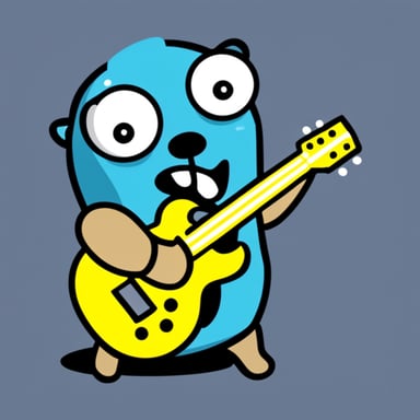 Go Blue Gopher playing heavy metal.
