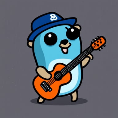 Go Blue Gopher playing heavy metal.