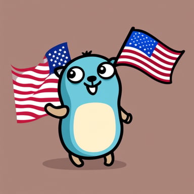 Go Blue Gopher waving the USA flag.