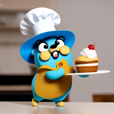 Waitress go blue gopher using the standard go blue gopher template