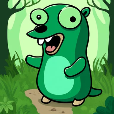 Go Blue Gopher as a green snake.