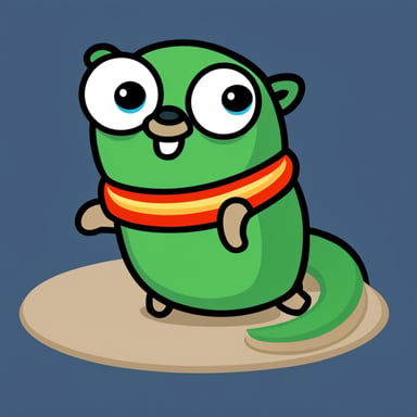 Go Blue Gopher as a green snake.