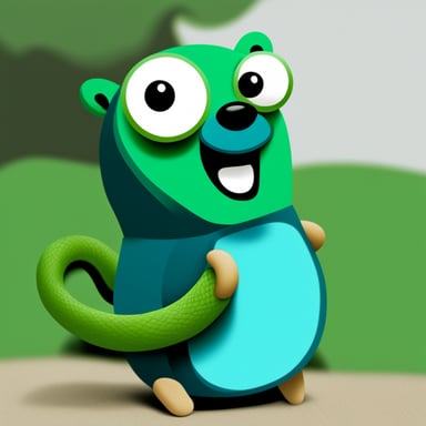 Go Blue Gopher as a green snake.