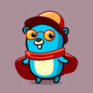 Go Blue Gopher as an anime character with a colorful outfit.
