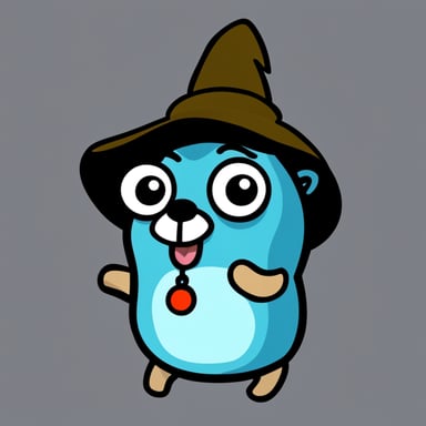 Go Blue Gopher as an anime character with a colorful outfit.