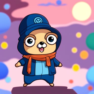 Go Blue Gopher as an anime character with a colorful outfit.